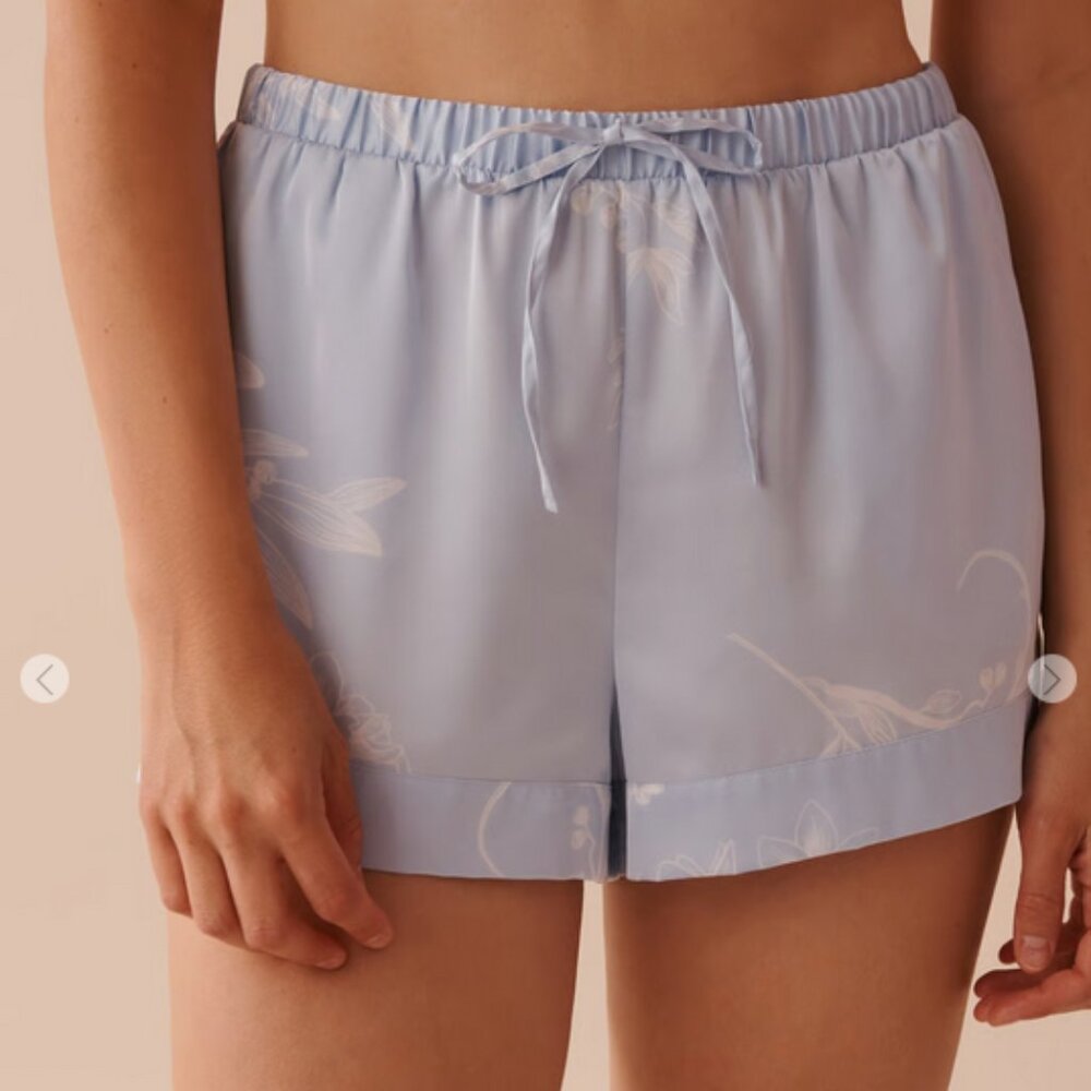 La Vie En Rose (Luxury Collection): Pastel Floral Print Satin Shorts